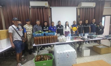 อำนาจเจริญเข้าตรวจยึดบุหรี่ไฟฟ้า ยาแก้ไข ดอกกัญชาอัด