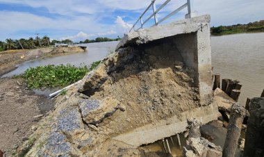 เร่งหาเหตุเขื่อนกันตลิ่งงบ 20 ล้านบาทเพิ่งสร้างเสร็จพังลงแม่น้ำปราจีนบุรี