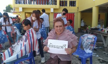 สาวใหญ่แก้บน!เปิดโรงทานตัดผมฟรีร่วมสมโภชน์งานกฐินสามัคคี