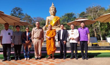 พ่อเมืองอำนาจเจริญคนใหม่ป้ายแดงเดินสายกราบสักการะสิ่งศักดิ์สิทธิ์คู่บ้านคู่เมือง