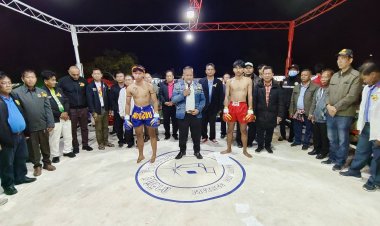 อบต.สะเดาใหญ่เมืองขุขันธ์ระเบิดศึกรวมน้ำใจ กู้ชีพ กู้ภัย ชกมวยไทยการกุศล