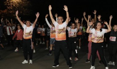 อบต.หนองมะแซวจัดเดินวิ่งสักการะพระนอน ขอพรหลวงปูชาวัดถ้ำแสงเพชร