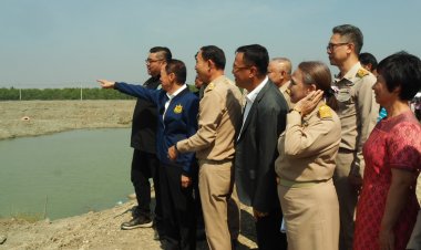 'พัชรวาท'ลงพื้นที่ดูความคืบหน้าโครงการแก้มลิงทุ่งหินอัมพวา