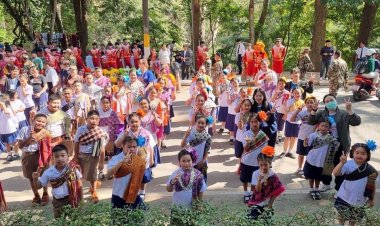 นักเรียนกว่า 200  ชีวิตรำบวงสรวงเจ้าพ่อเขาใหญ่ท่ามกลางสายบุญแห่กราบไหว้