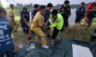 สลด!หนุ่มรับเหมาทะเลาะเมียกอดลูกน้อย 2 คนเดินลงสระ จมดับน้ำ 3 ศพ