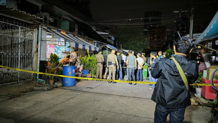 ตำรวจสายสืบปืนโหดยิงหนุ่มเสียชีวิตหน้าบ้านพักย่านห้วยขวาง