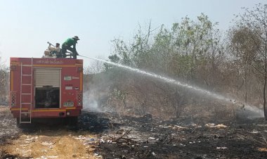 ระทึก!ไฟไหม้บ่อขยะเทศบาลเมืองเก่าปราจีนบุรีต้นตอจากลักลอบเผาขยะ