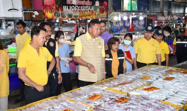ผู้ว่าฯชลบุรีลุยตรวจสารฟอร์มาลีที่ตลาดบ้านอ่างศิลาสร้างความมั่นผู้บริโภค