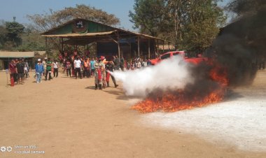 ท่าสองยางซ้อมป้องกันและบรรเทาอัคคีภัยศูนย์อพยบ้านแม่หละ