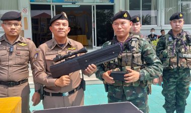 ทหารสนธิตำรวจแม่สอดจับกุมปืนตัดสัญญาณอากาศโดรน