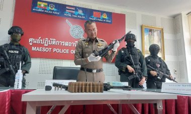 "ตาก 1." แถลงข่าว ตรวจยึด จับกุม อาวุธสงครามที่ชายแดน ช่วงเทศกาลสงกรานต์