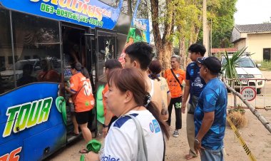 พิจิตรกองเชียร์ทีมนครปฐมยูไนเต็ดรถบัสประสบอุบัติเหตุเจ็บ19ทำแผลเสร็จไปต่อขอเชียร์ทีมที่ตนรัก