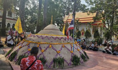 ชาวปราจีนฯแห่ฉลองพระเจดีย์ทรายแน่นวัดโคกมะกอกสืบทอดประเพณีมานานกว่า 100 ปี