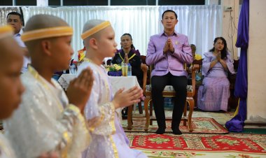 ผู้ว่าฯ นราธิวาส ประธานพิธีบรรพชาสามเณรและบวชศีลจาริณีเฉลิมพระเกียรติกรมสมเด็จพระเทพฯ