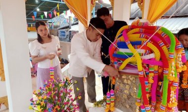 ชาวท่าสองยางพร้อมใจทำบุญศาลหลักเมือง  สิ่งศักดิ์สิทธิ์คู่บ้านคู่เมือง