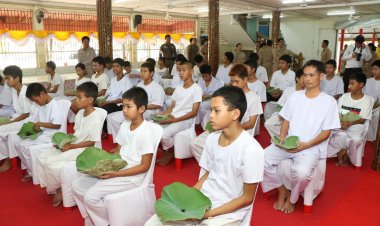 อำนาจเจริญ จัดบรรพชาสามเณรภาคฤดูร้อน เฉลิมพระเกียรติพระบาทสมเด็จพระเจ้าอยู่หัว