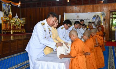 ชลบุรีบรรพชาสามเณรภาคฤดูร้อน 88 รูป เฉลิมพระเกียรติในหลวง