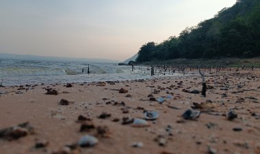 แล้งจัด น้ำลด หาทราย-หาหินโผล่ที่เขื่อนมูลบนเหมือนยกทะเลมาที่อีสาน