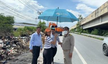 นายกบางปลานำเครื่องจักรเก็บกองขยะริมทาง ตั้งรางวัลนำจับ 2 พันบาท