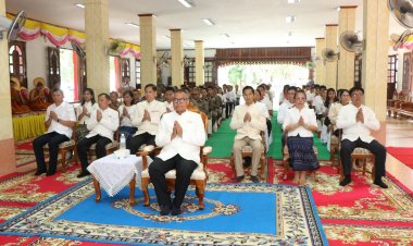 อำนาจเจริญพร้อมใจสวดพระพุทธมนต์ ถวายพระราชกุศลในหลวงร.9