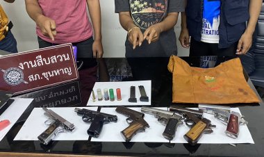 อำเภอขุนหาญบุกจับโจ๋ครอบครองอาวุธปืนผิดกฎหมาย