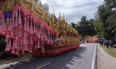 อลังการงานบุญบั้งไฟสืบสานประเพณี แข่งขันประกวดขบวน สร้างสีสัน