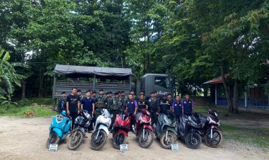 ทหารฉก.ราชมนูสกัดตรวจยึดจยย.8คันเตรียมส่งขายข้ามแดน