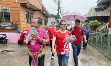 'ลุงชาญ ใจดี' ฝ่าฝนลุยหาเสียงนายก อบจ.เต็มที่โค้งสุดท้าย
