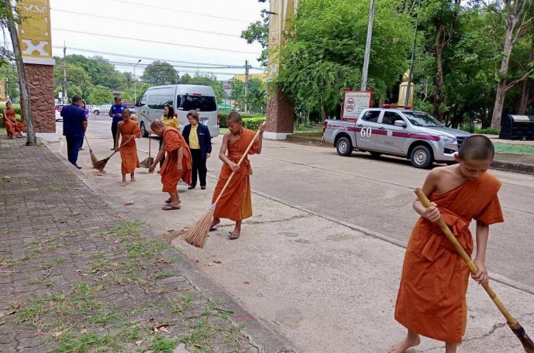 ชาวอำนาจเจริญ"รวมพลังสร้างสัปปายะสู่วัด ด้วยวิถี 5 ส"ถวายเป็นพระราชกุศล