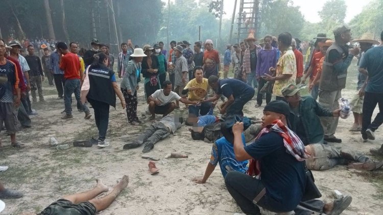 ระทึก!บั้งไฟแสนร้อยเอ็ดระเบิดคาฐานใส่ฝูงชน เจ็บระนาวกว่า 30 คน