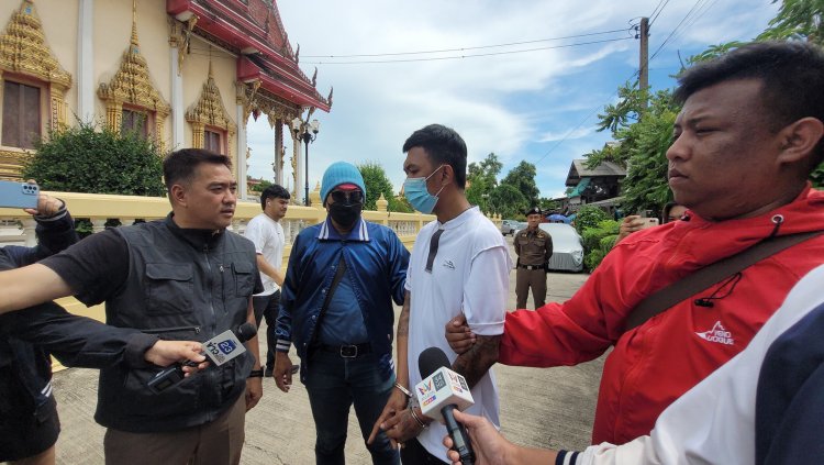 คุมตัวไอ้อาร์มทำแผนจี้ชิงรถแท็กซี่ ขณะที่ชาวบ้านออกรุมด่าทำร้ายคนแก่