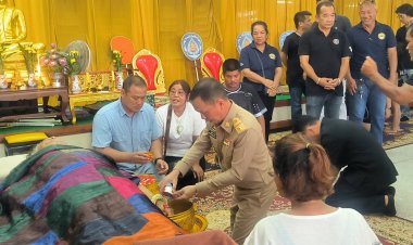 ผวจ.สมุทรปราการ ประธานในพิธีรดน้ำศพ "จักรกฤช"ผู้สื่อข่าวสำนัก thai PBS