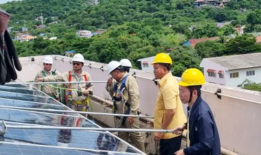 ไทยออยล์ ,โกลบอล เพาเวอร์ ซินเนอร์ยี่ มอบโซล่าเซลล์ผลิตไฟฟ้าให้โรงพยาบาลเกาะสีชัง