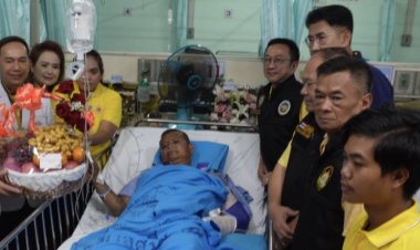 ให้กำลังใจไม่ทอดทิ้งกัน ! องคมนตรีมอบกระเช้าให้กำลังใจเจ้าหน้าที่รักษาป่าเหยียบกับระเบิดขาขาด