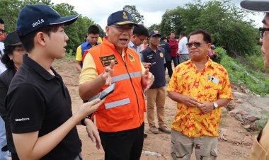 ชัยภูมิผวจ.เร่งระดมขนก้อนหินขนาดใหญ่ปิดกั้นฝายบ้านโนนม่วงขาดให้เก็บน้ำได้
