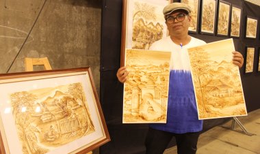 กลุ่ม Betong Art Club จัดแสดงผลศิลปะภาพวาดความหลากหลายเมืองเบตง  ด้วยงานสีกาแฟ