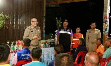 พ่อเมืองอำนาจเจริญลงพื้นที่บ้านบุ่งเขียวสร้างความมั่นใจให้ปชช.รับมือน้ำท่วม