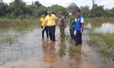 พ่อเมืองอำนาจเจริญลุยน้ำสอบแนวเขต"บุ่งปาทาม"หลังนายทุนรุกกว่า 200 ไร่