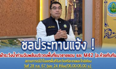 ชลประทานศรีสะเกษเตือนชาวอำเภอปรางค์กู่-ห้วยทับทันรับมือน้ำเอ่อท่วมบ้านเรือนฉับพลัน