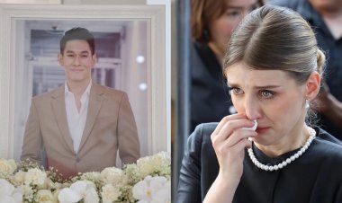 เปิดคำอาลัย "ดาเรีย" กล่าวลาสามี "อ๋อม อรรคพันธ์" ทั้งน้ำตาครั้งสุดท้าย