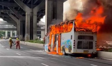 สุดเศร้าสลด!ไฟไหม้รถบัสทัศนศึกษาเบื้องต้นเสียชีวิตกว่า 10 ราย