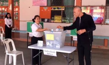 "ชาดา"นำครอบครัว "ไทยเศรษฐ์"ใช้สิทธิเลือกตั้งนายกอบจ.อุทัยธานี