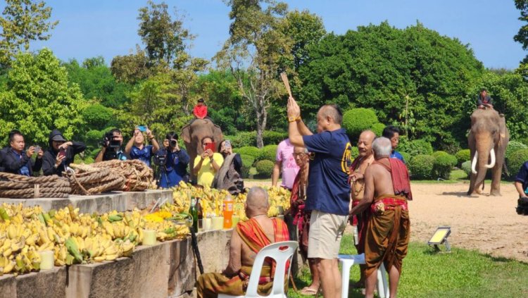 อลังการ ! เบิร์ธเดย์ “เนวิน ชิดชอบ” 66 ปี จัดพิธีปะกำช้างสืบทอดประเพณีวงศ์ตระกูล