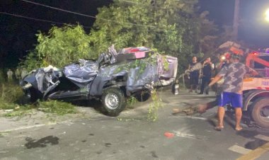 แก๊งค้ามนุษย์ซิ่งกระบะขนแรงงานต่างด้าวหนีด่านตรวจแหกโค้งตกคูน้ำดับยกคัน7ศพ