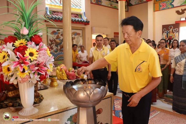 นายก อบจ.ศรีสะเกษประธานพิธีบวงสรวงสักการะสิ่งศักดิ์สิทธิ์ ศาลเจ้าปู่ตา