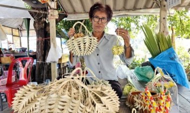 ยายวัย 72 สู้ชีวิตด้วยแรงกาย สร้างมูลค่าจากยอดตาลสู่ชะลอมขาย