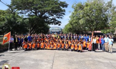 อบจ.ศรีสะเกษโอวาทและปล่อยขบวนนักกีฬาร่วมแข่งขัน"ขอนแก่นสมาร์ทเกมส์"