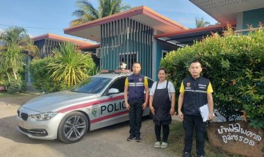 ตม.ศรีสะเกษนำรถยนต์ไฟฟ้าตรวจการอัจฉริยะ BMW ออกตรวจสอบสถานประกอบกิจกรรมในพื้นที่กันทรลักษ์