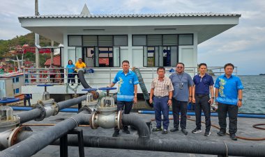 พ่อเมืองชลบุรีลงพื้นที่แก้ปัญหาเรือลากจูงชนสะพานเทียบเรือขนน้ำประปาที่เกาะสีชัง