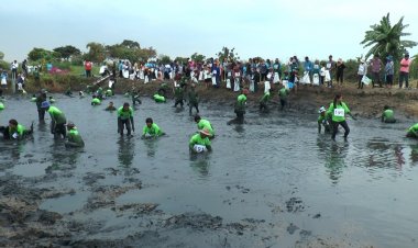 เกษตรกรบางบ่อสมุทรปราการสนุกสนามแข่งขันจับปลานิลชิงรางวัล 5 พันบาท